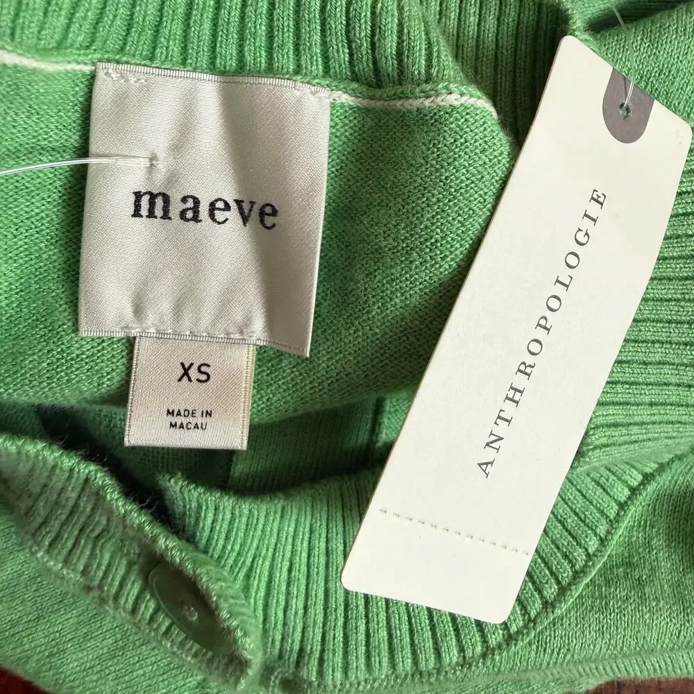 Anthropologie Maeve NEW Short -Sleeve Crew-Neck Cardigan Sweater Size XS - Picture 5 of 10